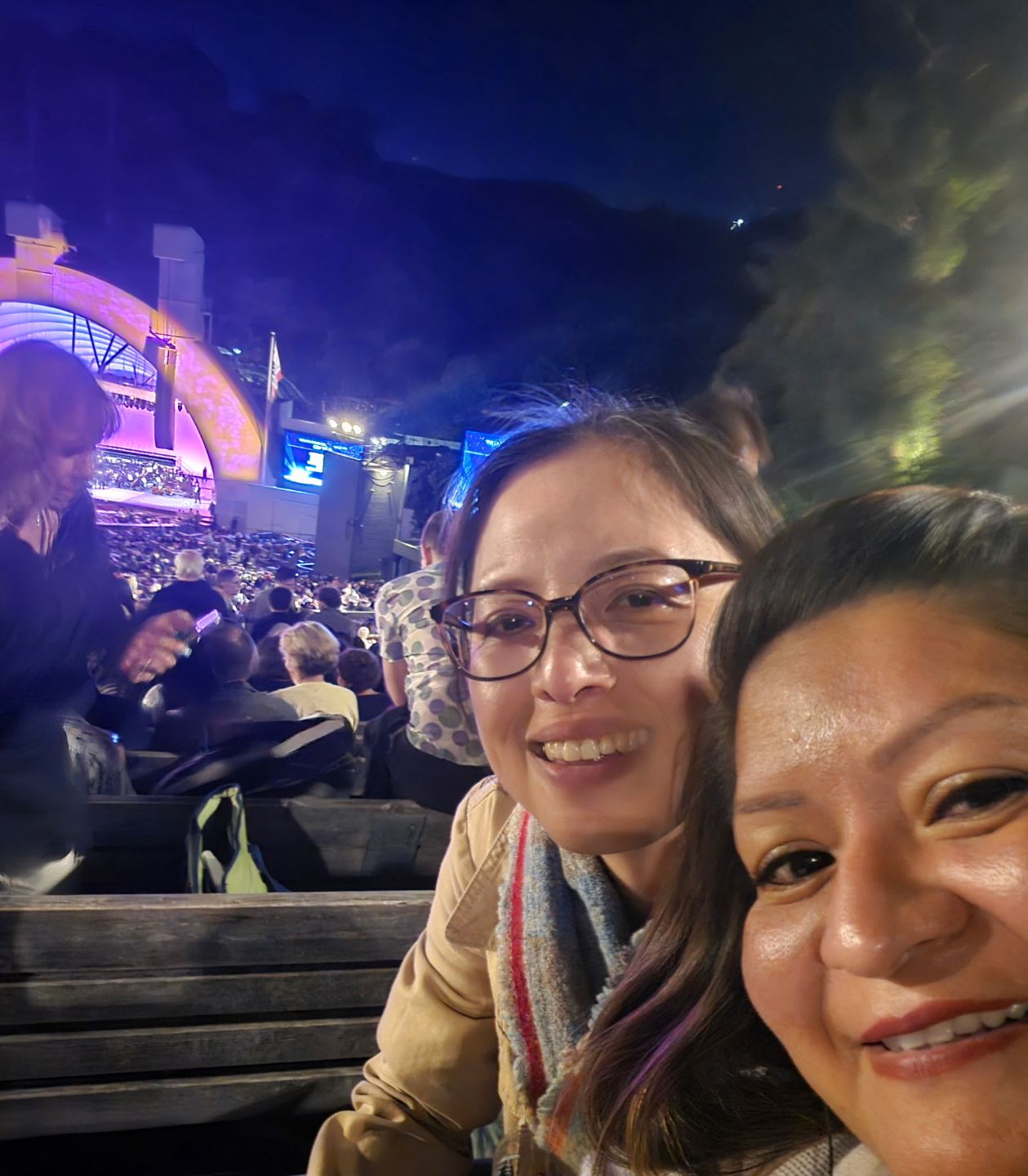 two women at the Hollywood Bowl
